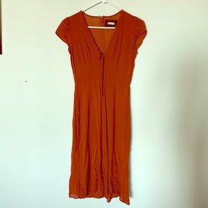 Reformation rust midi dress